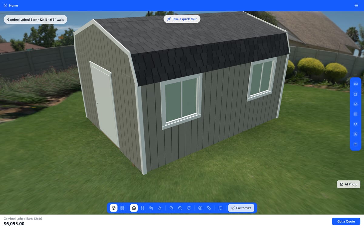 3D building model that updates as options change